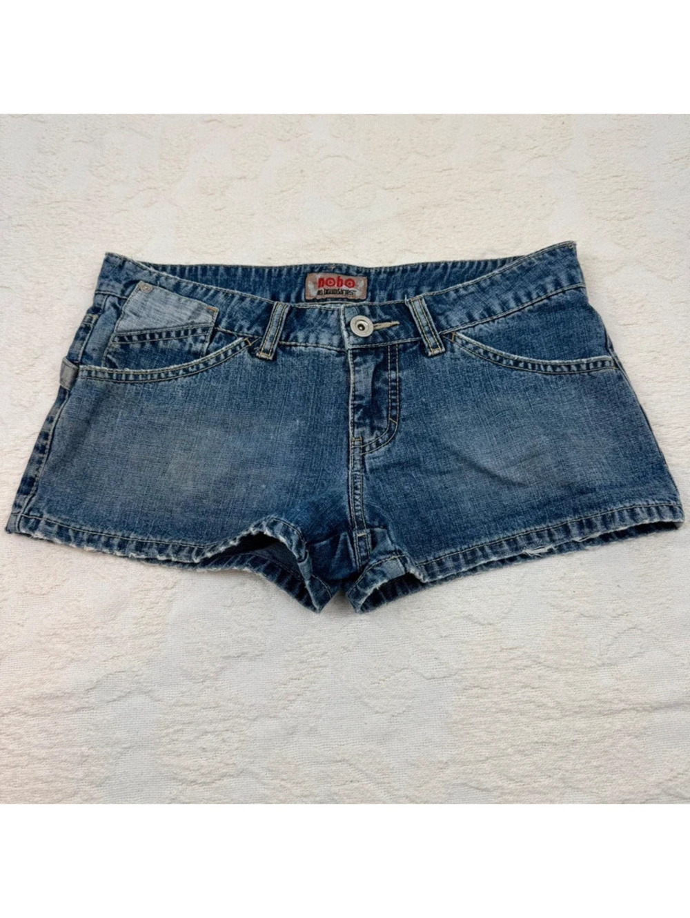 Vintage Y2K No Boundaries Low Rise Denim Micro Shorts Size 5